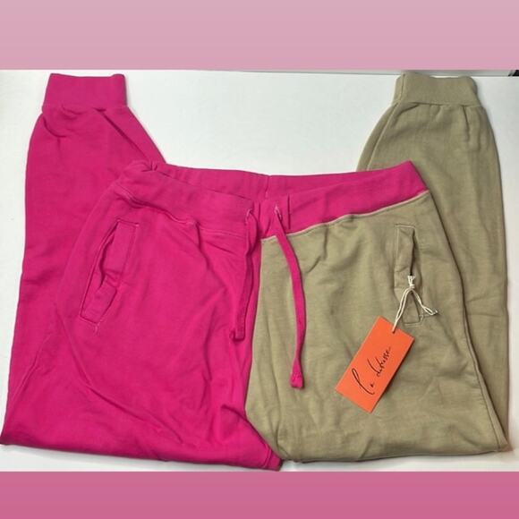 NWT la detresse half half pink cookies and Malibu sand joggers XL - Picture 1 of 6